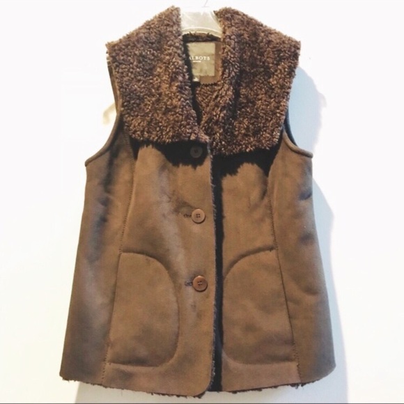 Talbots Jackets & Blazers - TALBOTS Fur Suede Vest